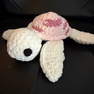 Plush Pink and White Turtle Stuffed Animal